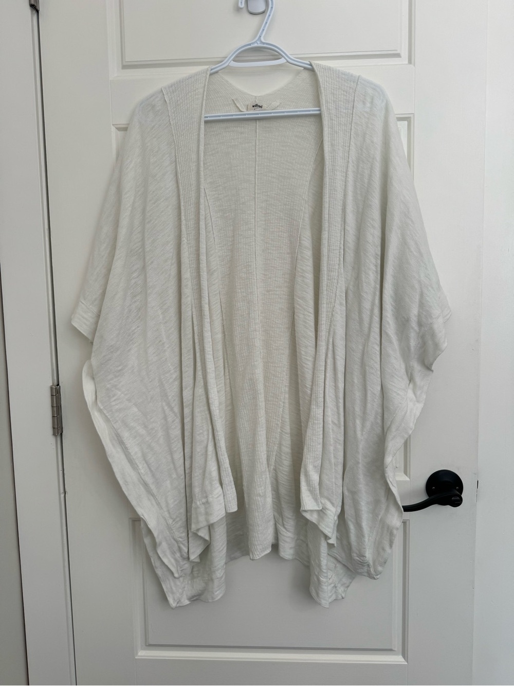 Wilfred Ivory Open-Front Draped Poncho Cardigan